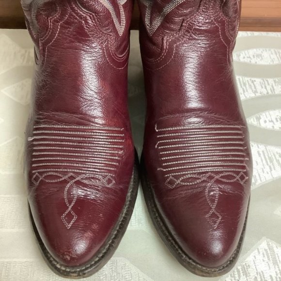 Justin Boots - Red / Maroon - Women’s 9 1/2 - Mens 8 - Picture 5 of 9